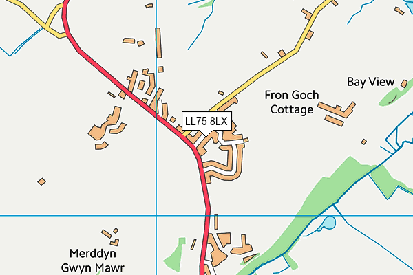 LL75 8LX map - OS VectorMap District (Ordnance Survey)