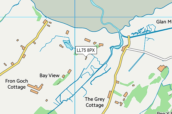 LL75 8PX map - OS VectorMap District (Ordnance Survey)