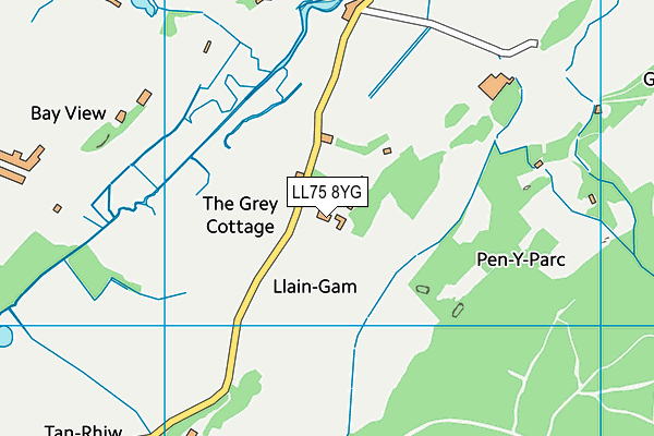LL75 8YG map - OS VectorMap District (Ordnance Survey)