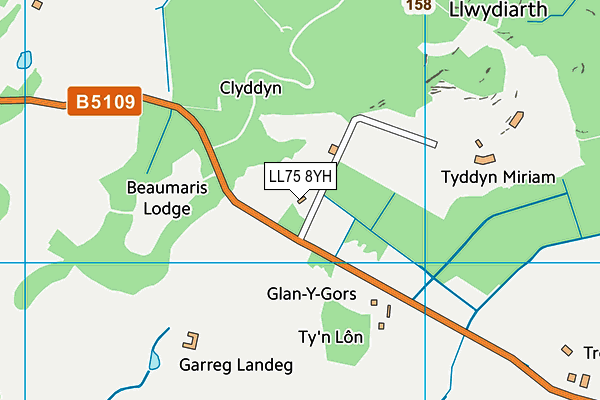 LL75 8YH map - OS VectorMap District (Ordnance Survey)