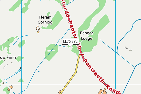 LL75 8YL map - OS VectorMap District (Ordnance Survey)