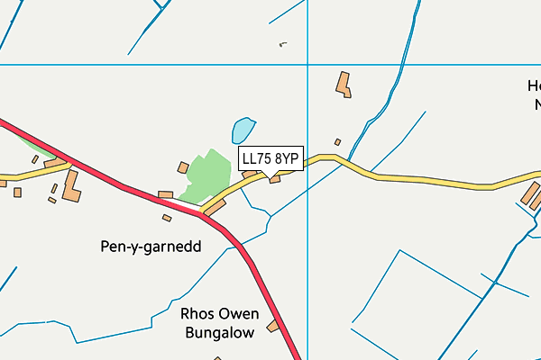 LL75 8YP map - OS VectorMap District (Ordnance Survey)