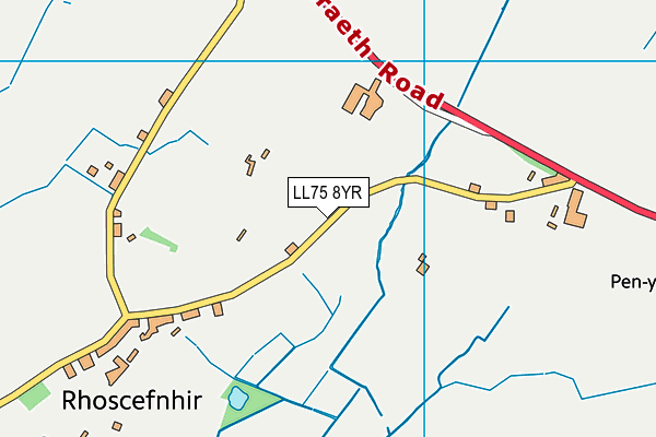 LL75 8YR map - OS VectorMap District (Ordnance Survey)