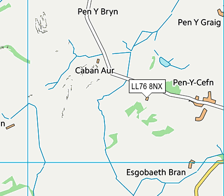 LL76 8NX map - OS VectorMap District (Ordnance Survey)