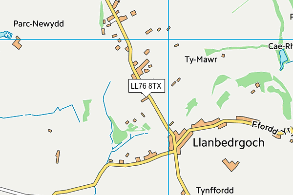 LL76 8TX map - OS VectorMap District (Ordnance Survey)