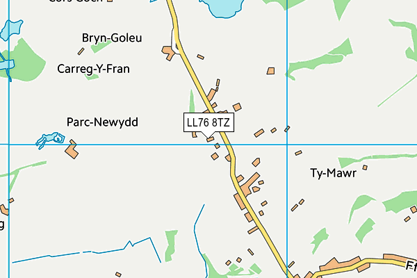LL76 8TZ map - OS VectorMap District (Ordnance Survey)