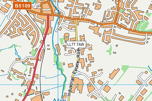 LL77 7AW map - OS VectorMap District (Ordnance Survey)