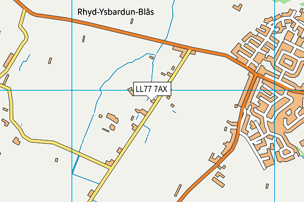 LL77 7AX map - OS VectorMap District (Ordnance Survey)
