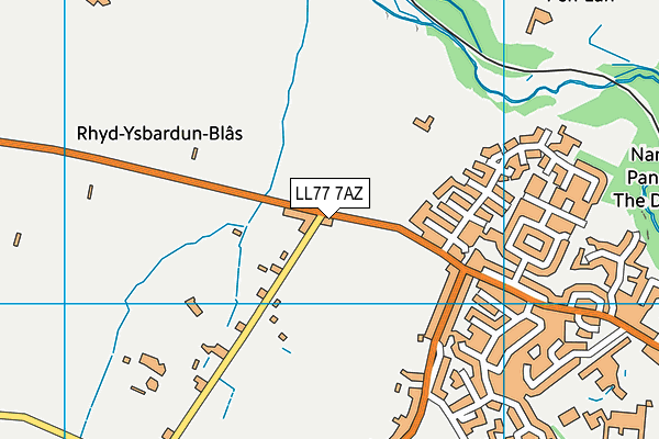 LL77 7AZ map - OS VectorMap District (Ordnance Survey)