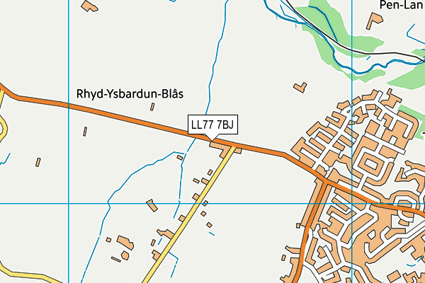 LL77 7BJ map - OS VectorMap District (Ordnance Survey)