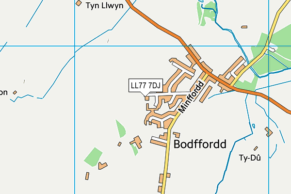 LL77 7DJ map - OS VectorMap District (Ordnance Survey)