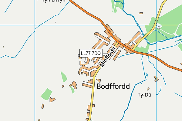 LL77 7DQ map - OS VectorMap District (Ordnance Survey)