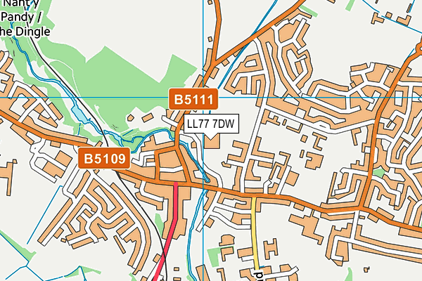 LL77 7DW map - OS VectorMap District (Ordnance Survey)