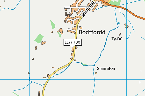 LL77 7DX map - OS VectorMap District (Ordnance Survey)