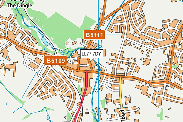 LL77 7DY map - OS VectorMap District (Ordnance Survey)