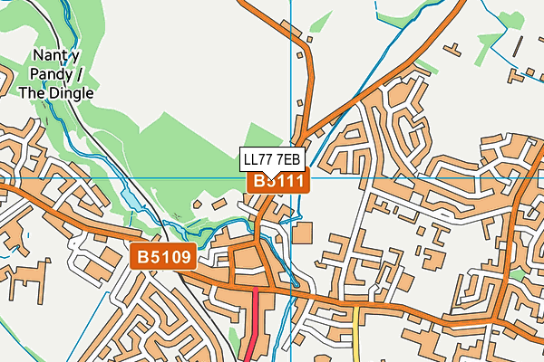 LL77 7EB map - OS VectorMap District (Ordnance Survey)