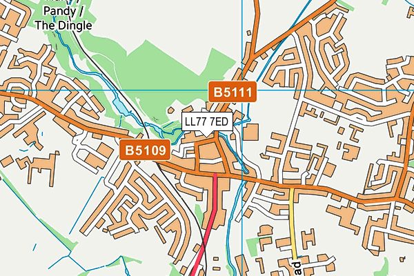 LL77 7ED map - OS VectorMap District (Ordnance Survey)