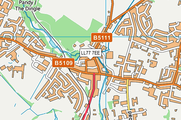 LL77 7EE map - OS VectorMap District (Ordnance Survey)