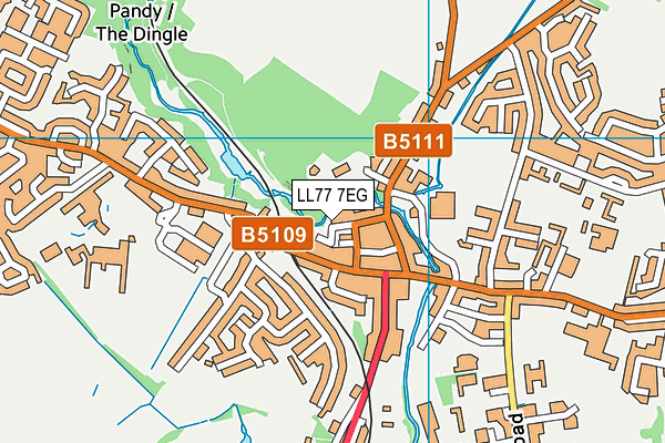 LL77 7EG map - OS VectorMap District (Ordnance Survey)