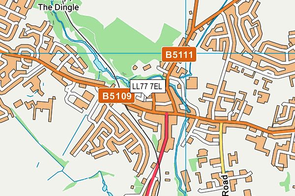 LL77 7EL map - OS VectorMap District (Ordnance Survey)