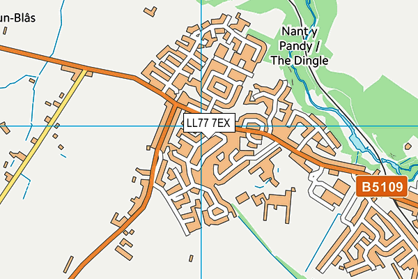 LL77 7EX map - OS VectorMap District (Ordnance Survey)