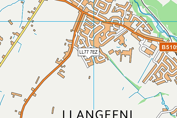 LL77 7EZ map - OS VectorMap District (Ordnance Survey)