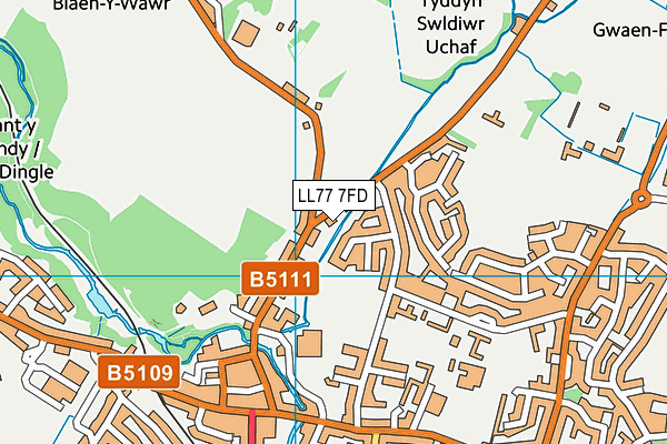 LL77 7FD map - OS VectorMap District (Ordnance Survey)