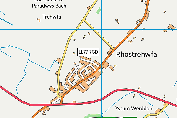 LL77 7GD map - OS VectorMap District (Ordnance Survey)