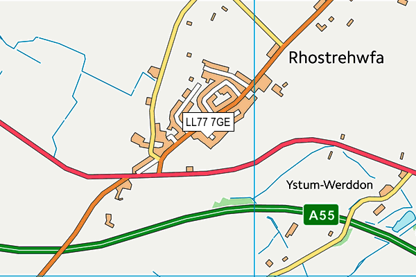 LL77 7GE map - OS VectorMap District (Ordnance Survey)