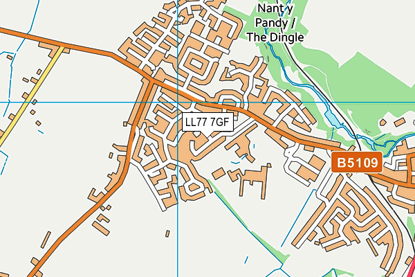 LL77 7GF map - OS VectorMap District (Ordnance Survey)