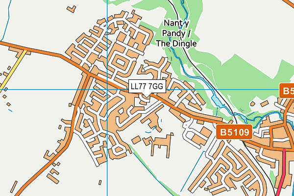 LL77 7GG map - OS VectorMap District (Ordnance Survey)