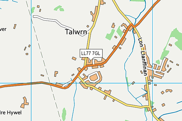 LL77 7GL map - OS VectorMap District (Ordnance Survey)