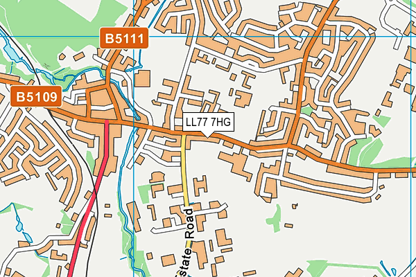 LL77 7HG map - OS VectorMap District (Ordnance Survey)