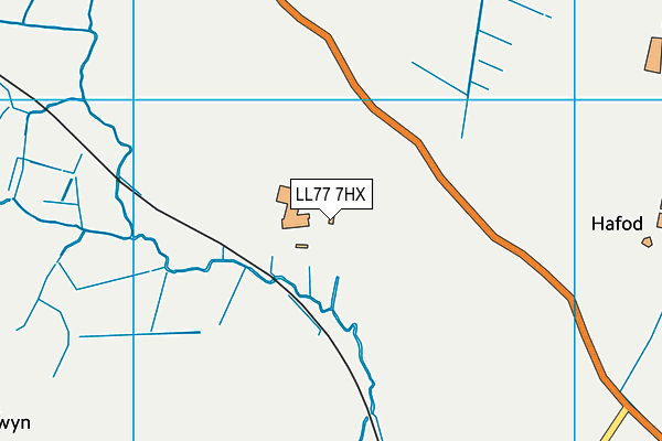 LL77 7HX map - OS VectorMap District (Ordnance Survey)