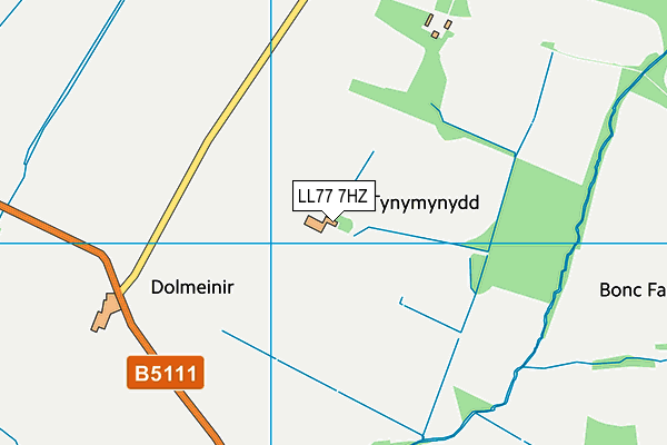 LL77 7HZ map - OS VectorMap District (Ordnance Survey)