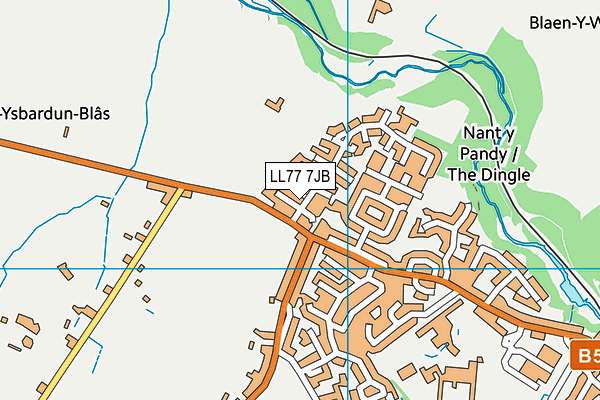 Ysgol Corn Hir map (LL77 7JB) - OS VectorMap District (Ordnance Survey)