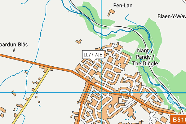LL77 7JE map - OS VectorMap District (Ordnance Survey)