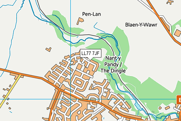 LL77 7JF map - OS VectorMap District (Ordnance Survey)