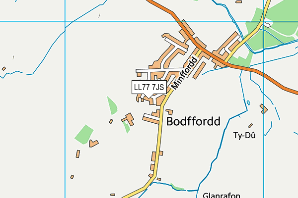 LL77 7JS map - OS VectorMap District (Ordnance Survey)