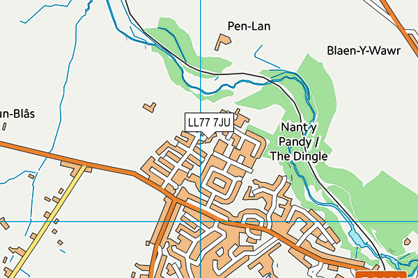 LL77 7JU map - OS VectorMap District (Ordnance Survey)