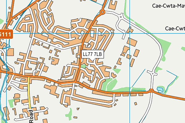 LL77 7LB map - OS VectorMap District (Ordnance Survey)