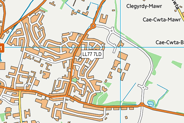 LL77 7LD map - OS VectorMap District (Ordnance Survey)