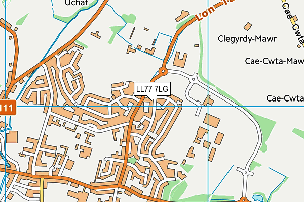 LL77 7LG map - OS VectorMap District (Ordnance Survey)