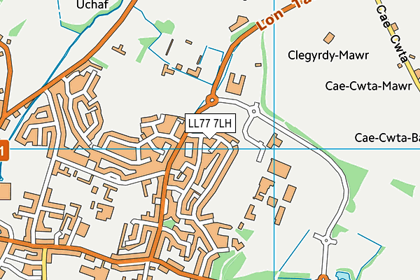 LL77 7LH map - OS VectorMap District (Ordnance Survey)