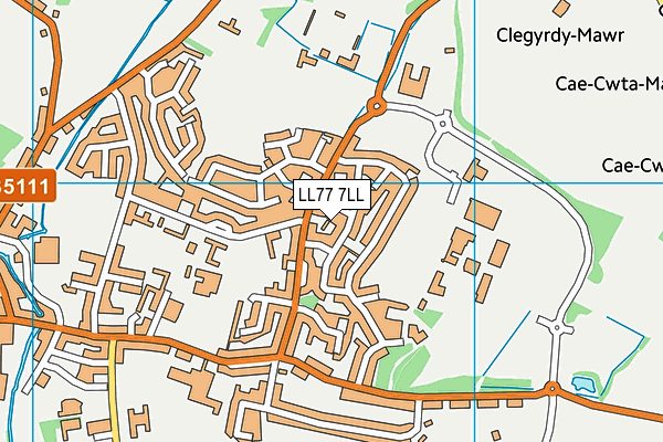 LL77 7LL map - OS VectorMap District (Ordnance Survey)