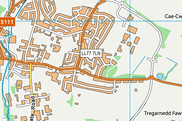 LL77 7LN map - OS VectorMap District (Ordnance Survey)