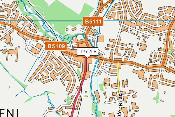 LL77 7LR map - OS VectorMap District (Ordnance Survey)