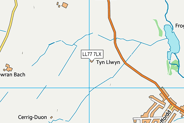 LL77 7LX map - OS VectorMap District (Ordnance Survey)