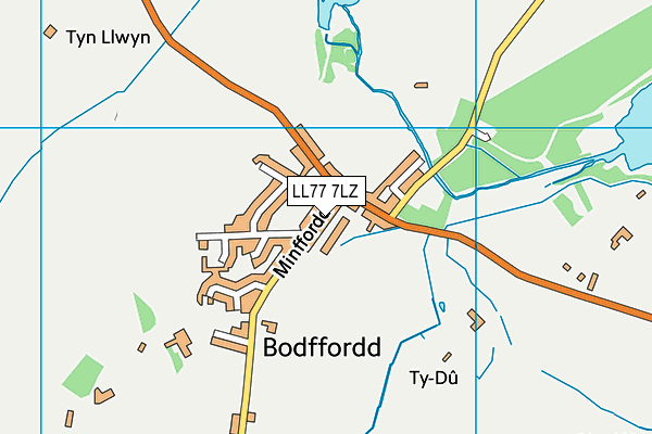 Ysgol Gymuned Bodffordd map (LL77 7LZ) - OS VectorMap District (Ordnance Survey)