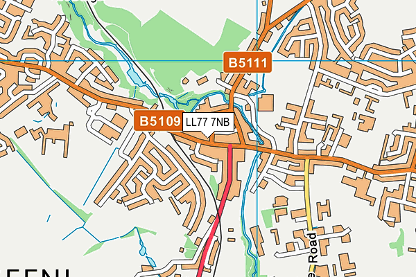 LL77 7NB map - OS VectorMap District (Ordnance Survey)